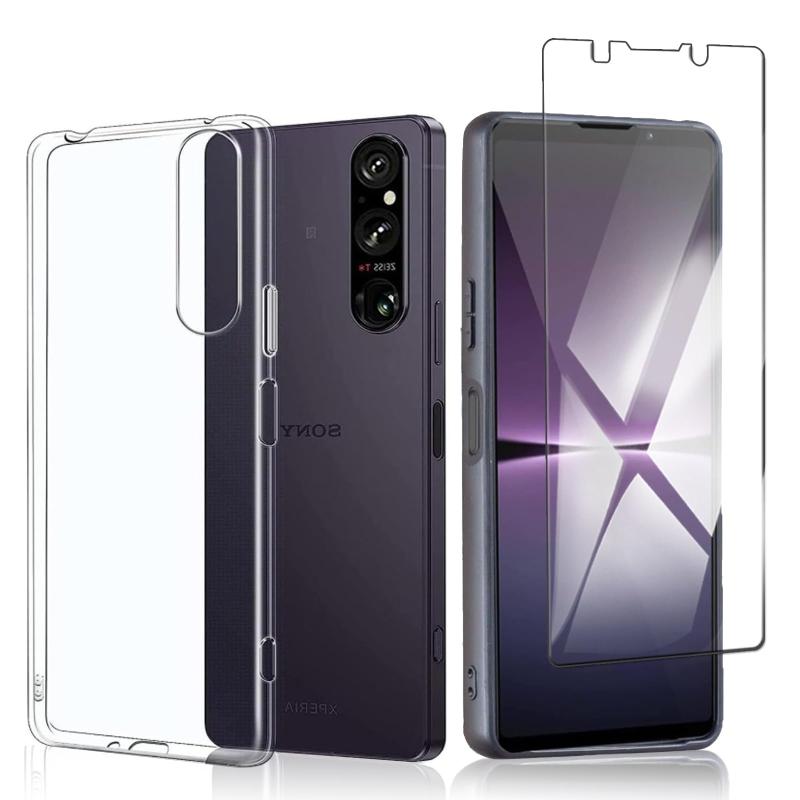 Rakuten - Xperia 1 V フィルム+sony xperia 1 v ケース【日本製-硬度9H】Xperia 1 V 保護フィルム 耐指紋 撥油性 反射低減 飛散防止処理 SO-51D / SOG10 / XQ-DQ44 用の ケース 耐衝撃薄型カバー 滑り止