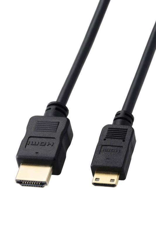 エレコム mini HDMI - HDMI 変換ケーブル 2m スリムケーブル 4K/30Hz HEC/ARC対応 双方向通信 [より豊かな色表現が可能に] (ミニHDMI ..