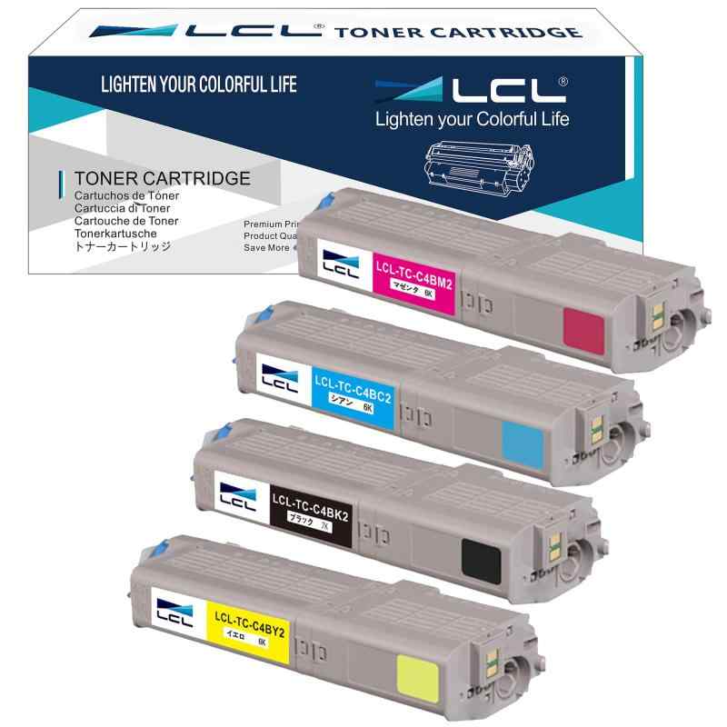 乐天商城 - LCL OKI用 TC-C4B TC-C4BK1 TC-C4BK2 TC-C4BC2 TC-C4BM2 TC-C4BY2 C542dnw MC573dnw 増量 (4色セット ブラック シアン マゼンタ イエロー) 互換トナーカートリッジ 対応機種：C5