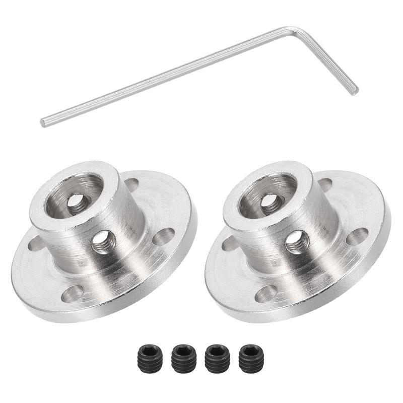 Rakuten - DMiotech 2個入り 10mm フランジ形軸継手 リジッドガイドシャフトカプラー モーターコネクタ M2六角レンチ付き ねじ付 DIY RCモデルモーター用