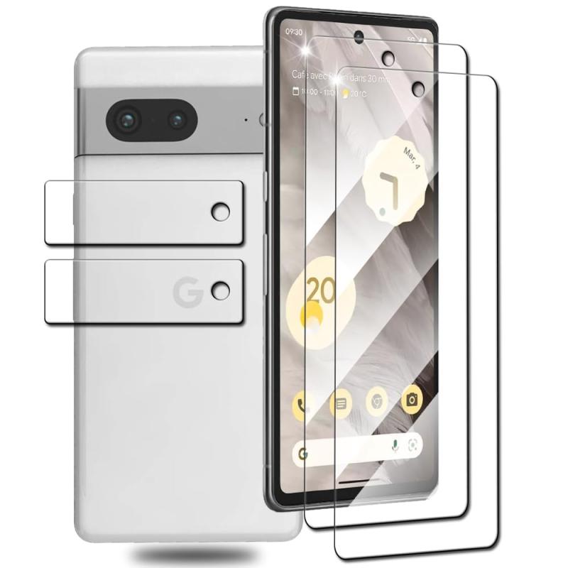 Google Pixel 7 フィルム+ Pixel 7 カメラフィルム【旭硝子製】ピクセル7 指紋対応 硬度9H 耐衝撃 スクラッチ防止 自動吸着 露出オーバー防止 気泡ゼロ 指紋防止 Google Pixel 7 用の 保護フィ🏅【 Google Pixel 7専用設計】Google Pixel 7画面ガラスフィルム 2枚+カメラフィルム 2枚。本体の縁まで適度なスペースを残すデザインとなっており、フィルムの剥がれや浮き上がりを防止し、スマホケースと干渉せずに快適に使えます。精密なラウンドエッジ加工により、引っ掛かり感がなくサイドからの衝撃を和らげ気持ち良い滑らかな質感を実現しました。🏅【超安全性・飛散防止】この Google Pixel 7 液晶保護ガラスは業界最高レベルの硬さ9H+を使っており、4.5時間以上の高温処理加工しておりますので、ガラスフィルムは通常のガラスの硬さの5倍に達しました。かぎやナイフなどの鋭いものに触れても傷しにくいです。更にガラスの表面に防爆PET層を増やして、衝撃されても割れたら飛散しなく、ユーザー様の身の安全を守ります。あなたの大切な携帯電話のカメラ画面を衝撃や傷から守る。🏅【完璧な透明性・高触感】透明なGoogle Pixel 7 のガラスフィルムは多層フィルタを採用し、極めて高い透明性を確保し、液晶画面を保護しながら画面本来の鮮やかな画質を維持し、何も貼られていない感覚で液晶画面の美しさを楽しむことができます。極薄の厚さでタッチスクリーンの反応を損なわず表面のオイル。🏅 【露出過度を避け・指紋防止】Google Pixel 7カメラレンズ部分の特殊な露出防止技術は、撮影時の露出過多を効果的に防止し、高画質の画像を取得し、本格的な撮影体験を楽しむことができる保護シートは特殊コーティング処理で、指紋の付着を軽減、日常生活での汚れや油脂などもティッシュなどで軽く拭くだけでとれます。美しい画面とスムーズな操作体験をあなたにお届けします。🏅【貼り付け失敗はゼロ】Google Pixel 7 画面カバーの自動吸着機能あり、ガラスをレンズスクリーンに軽く押すだけで自然に画面に吸着できます。
