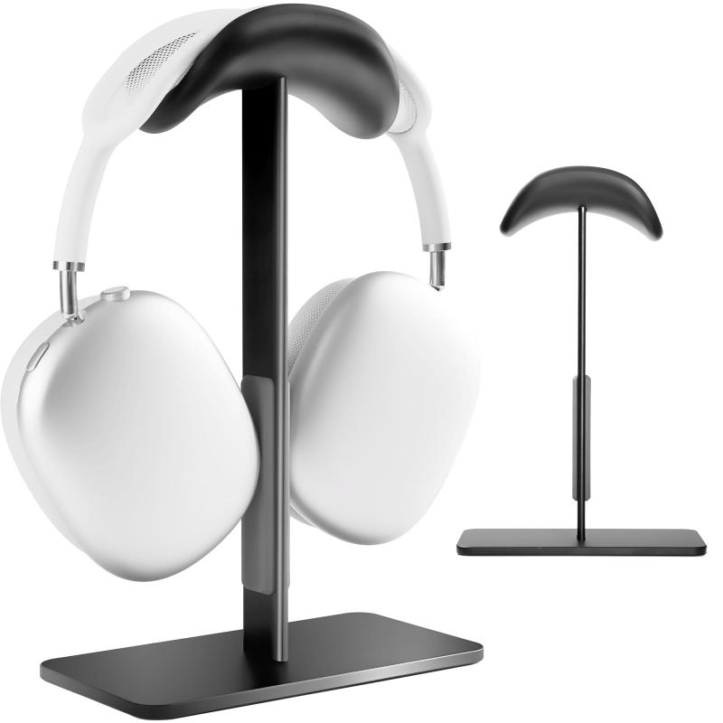 乐天商城 - AirPods Max スタンド スリープモード搭載 ヘッドホンスタンド デスク用 アルミ製 滑り止め ベース 傷防止 タッチ面 (ブラック)