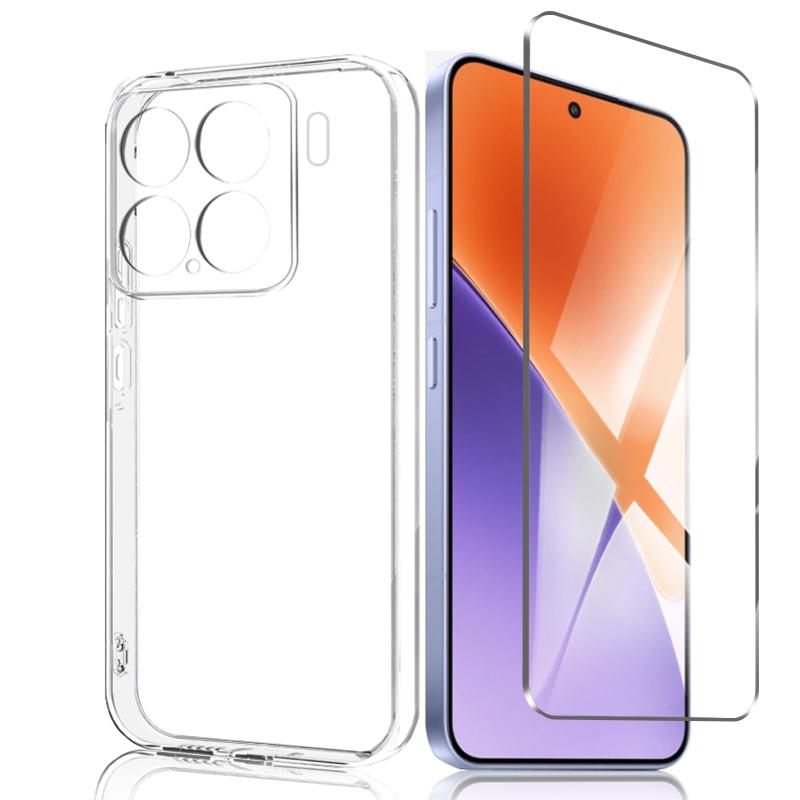 XIAOMI 15 フィルム+XIAOMI 15 ケースシャオミ 15 保護フィルム 耐指紋 撥油性 反射低減 飛散防止処理 Xiaomi 15 用の ケース 耐衝撃薄型カバー 滑り止め 着脱簡単（1枚ガラスフィル