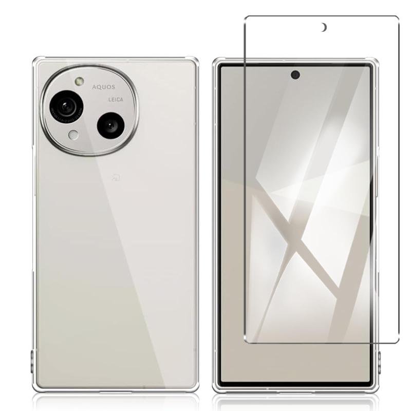 乐天商城 - AQUOS R10 フィルム+ケース【日本製-硬度9H】保護フィルム 耐指紋 撥油性 反射低減 飛散防止処理 AQUOS R10 用のケース 耐衝撃薄型カバー 滑り止め 着脱簡単（1枚ガラスフィルム+1枚ケース）