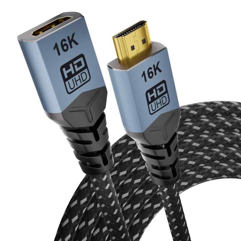 CABLAPTOP HDMI 2.2 延長ケーブル 2M 超高速 96Gbps、16K/8K@60Hz 4K@120Hz/480Hz、eARC/HDCP2.3 対応、超高清音声・映像同期、オスメスアダプター