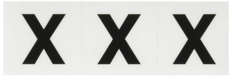 TRUSCO(トラスコ) アルファベットステッカー 30×30 「X」 透明 3枚入 TSN-30-X-TM