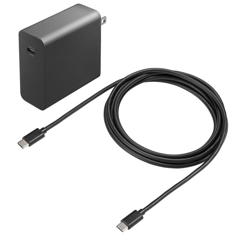 サンワサプライ(Sanwa Supply) USB PD対応AC充電器(PD100W・TypeCケーブル付き) ACA-PD93BK