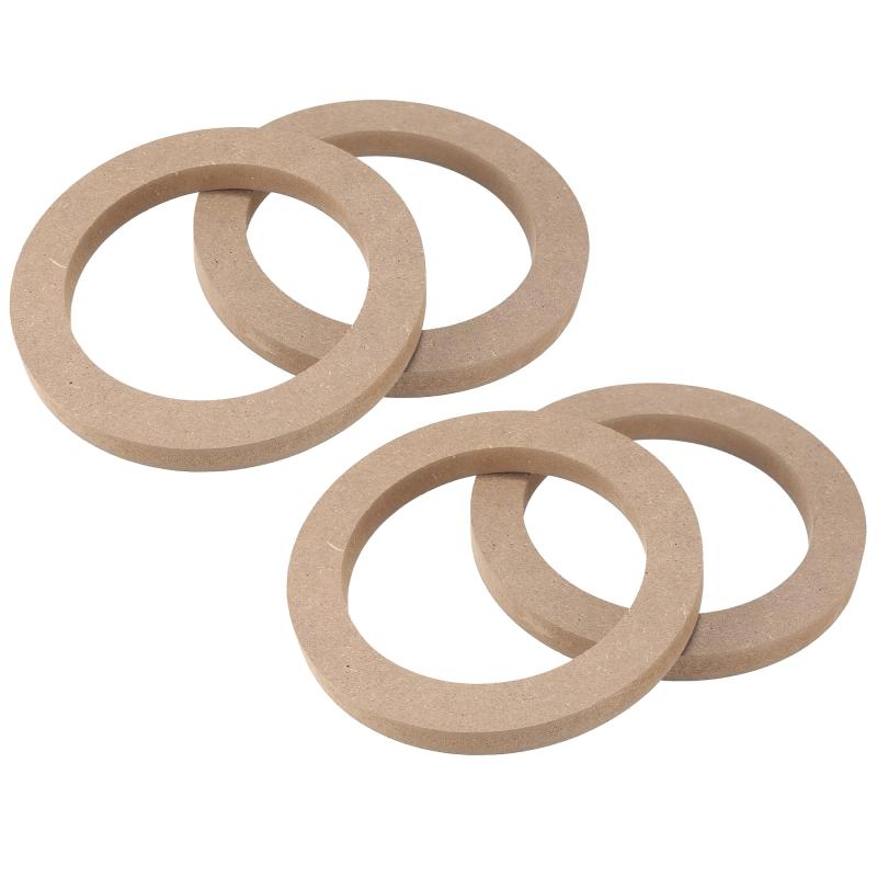 X AUTOHAUX ユニバーサル木製カースピーカースペーサーリング スピーカー径127mm カーキ 4個 保護 音質改善 取り付け簡単