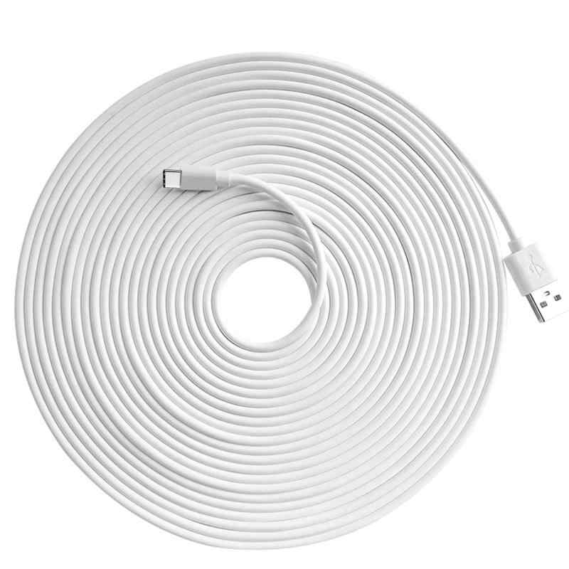 USB to Micro USB延長電源ケーブル - Wyze Cam、Oculus Go、Yi Home Camera、Kasa Camセキュリティカメラと互換性あり、ホワイト
