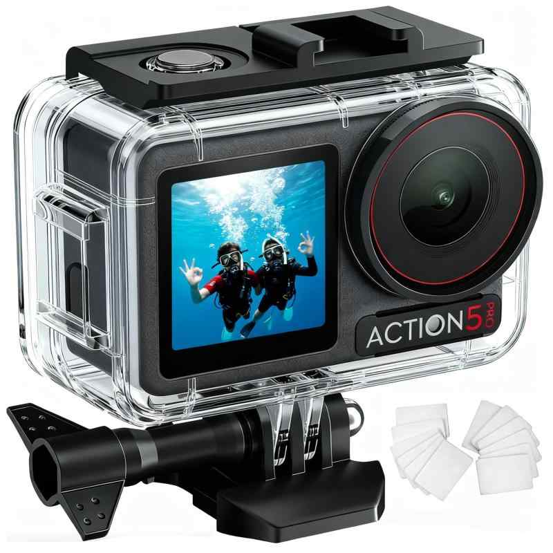 樂天商城 - Yullmu 防水ハウジングケース DJI OSMO Action 5 Pro Action 4 Action 3用防水ケース 60m水深ダイビング ダブルコールドシューデザイン 防水防塵保護ハウジング 耐圧性 取付け簡単