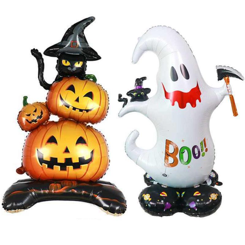 ハロウィン バルーン かぼちゃ ゴースト 2個セット 特大 H 120cm 風船 飾り パンプキン カボチャ おばけ 玄関 店舗 家庭用 お化け屋敷 デコレーション用小物