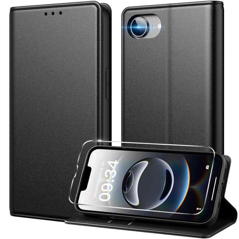 Peakally iPhone 16e ������ ��Ģ�� iPhone 16e�� ���ޥۥ��������饹�ե����1��ȥ��ȥ�å�1���դ� ���PU�쥶�������� [RF...