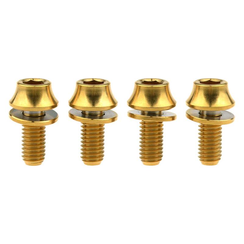 Dingtai チタンM5x12mmワッシャー自転車ウォーターボトルケージヘックスボルトパック4個(4.0)