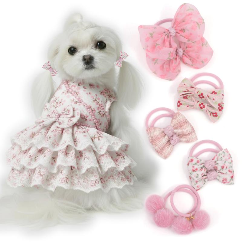 BIANHUAN 犬 ヘアゴム リボン ゴム 10個セット ヘアアクセサリー お出掛け ペット 可愛い 猫用 ヨーク..