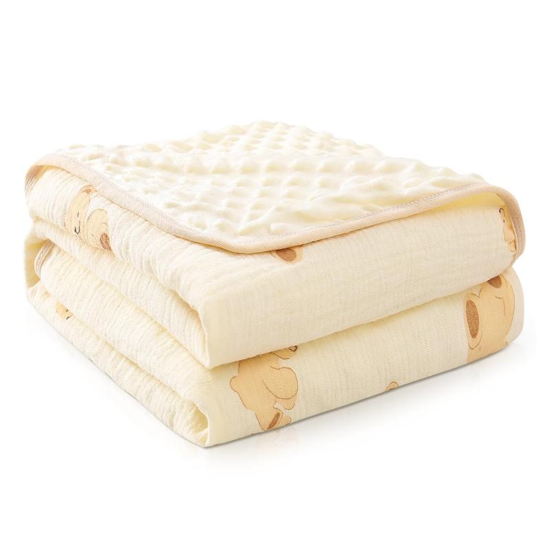 ガーゼケット ベビー毛布 ベビーブランケット ダブルガーゼ ベビー毛布 クマ ブランケット 110CM*100CM..