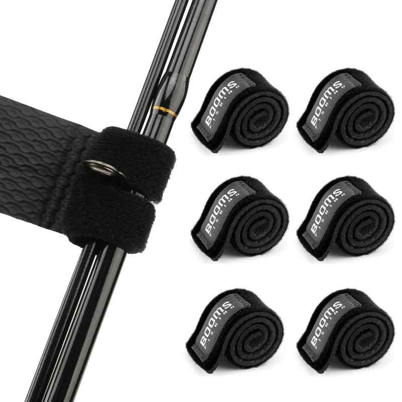 Rakuten - [Booms Fishing] RS3 ロッドベルト ロッドバンド 釣り 保護ベルト 引き裂き抵抗性 伸縮性 6本入り ブラック 24cm