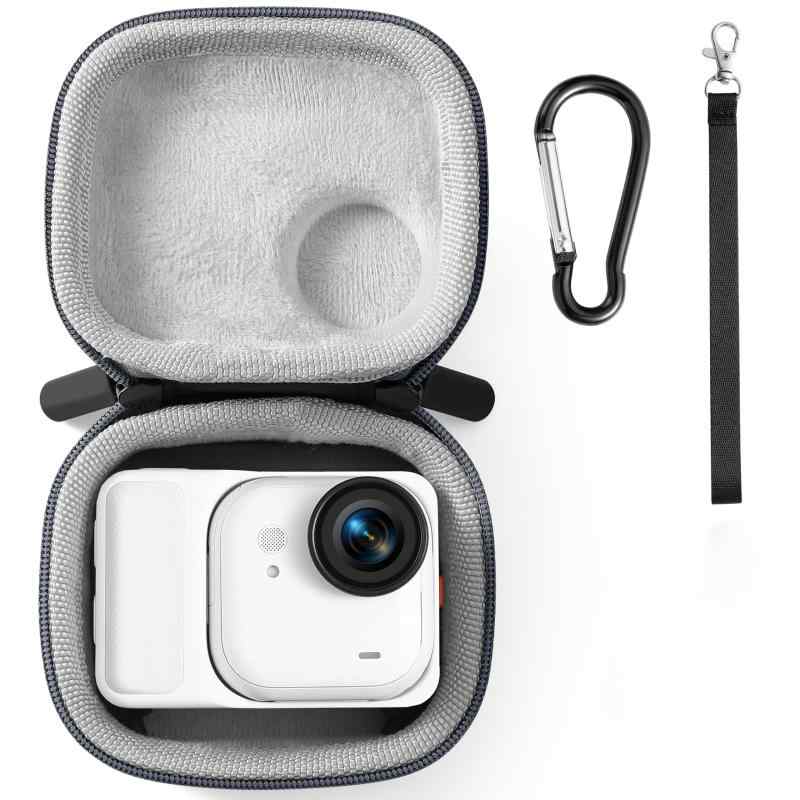 樂天商城 - Insta360 GO用キャリーケース ウルトラハードシェルレンズ PUカバー 保護ストレージバッグ トラベルポータブルケース カラビナ&リストストラップアクションカメラアクセサリー(フランネル