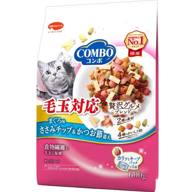 コンボ キャット 毛玉対応 まぐろ味・ささみチップ・かつお節添え 600g