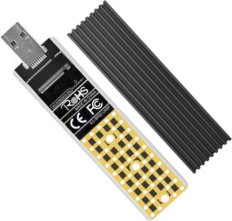 ANYOYO NVMe M.2 SSD 外付けケース、10 Gbps USB 3.2 Gen 2 NGFF SSD ケース、M key/B+M key SSD SATA NVME両対応ケース 支持 8TB大容量 、2242 2260 2280 用 M.2