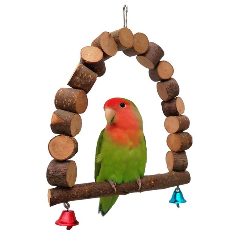 TARATI 小鳥 止まり木 鈴鳥スタンドインコ オウム 遊園地 ブランコ 鳥おもちゃ 木製 鳥かご ケージ用吊り下げ ストレス解消 知育玩具 安全性 ボール 玩具 小鳥 寝床 ベッド