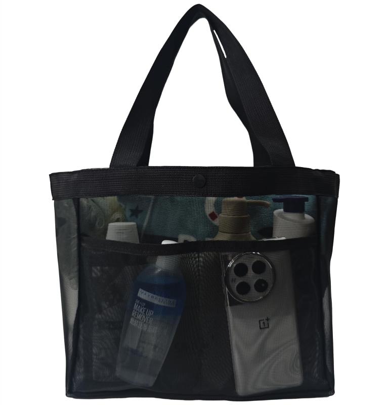 [BACISEN] プールバッグ 大容量 ビーチバッグ 大人 メッシュバッグ 丈夫 温泉バッグ 水泳バッグ 海用バッグ ポケット付き 折り畳み可能 男女兼用 旅行 銭湯 バッグ