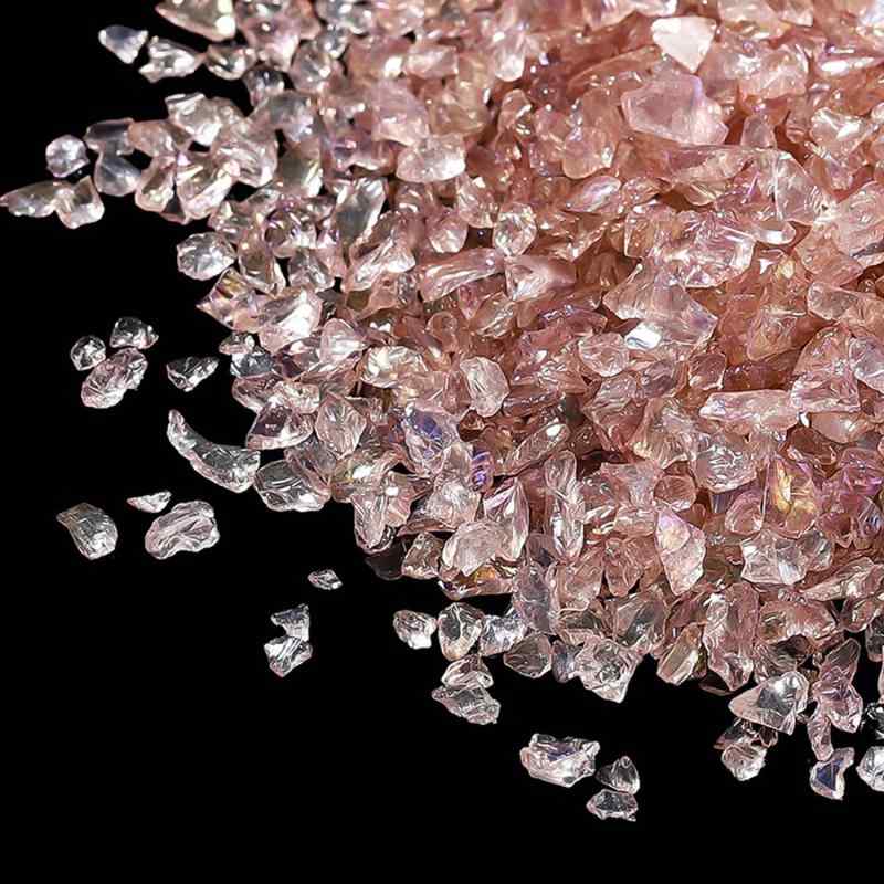 琉球ガラス レジン パーツ 50g ガラスフリット 小さいサイズ キラキラガラス削り 虹削り ガラス削り クラフト材料 樹脂シェル DIYクラフト材料 シェルパーツ 装飾用フィラー ネイルパーツ ミ【セット内容】ガラス片約50gのセット、サ...