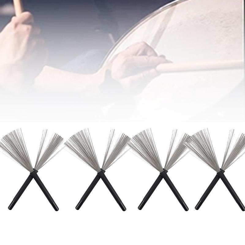 2個入り ドラムスティック ブラシ ドラムブラシ 布袋付き ドラムワイヤーブラシ ドラムアクセサリー 音楽 パーカッション コンパクト ユニバーサル ミュージック オーディオマニア プロ 初