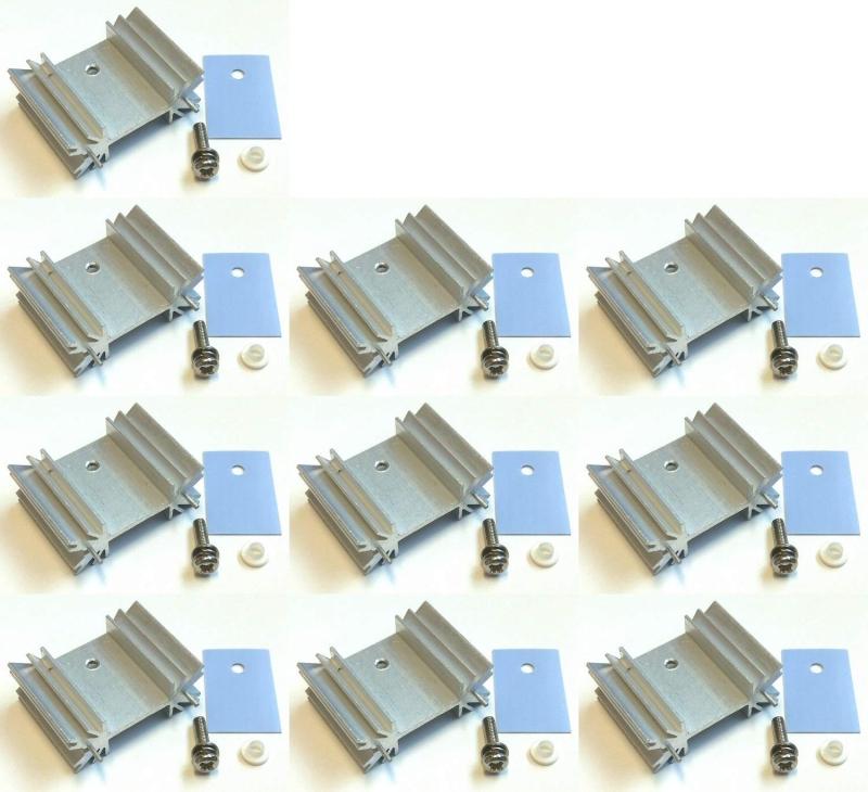 Easycargo TO-220 ヒートシンク + 絶縁体/取り付けキット (ネジ+ワッシャー+ブッシング+絶縁ゴム引きシリコーン+ヒートシンク TO-220) LM78XX電圧レギュレーター、MOSFETトランジスタ用。