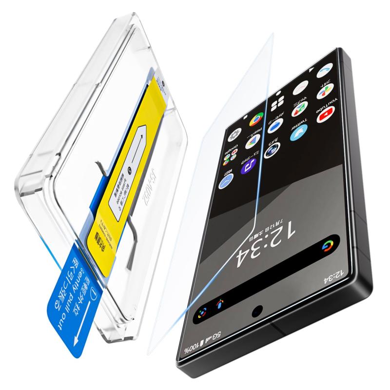 [革新的なガイド枠] AQUOS R9/R10 用 ガラスフィルム 硬度9H 全面保護 超鮮明な画質 R10/R9フィルム 目に優しい 画面保護 シート 気泡レス 自動吸着 貼りやすい 指紋防止 飛散防止 強化ガラス