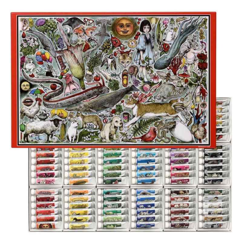 樂天商城 - HOLBEIN ホルベイン工業 ヒグチユウコ×ホルベイン 2023 コラボアイテム透明水彩絵具 5ml 2号 108色セット(083442)