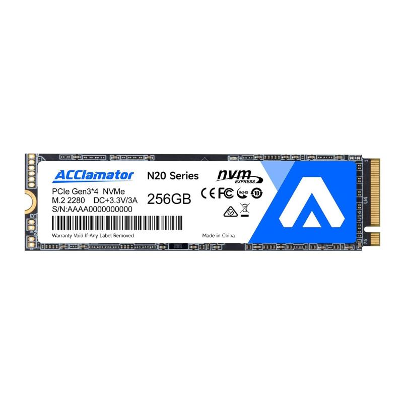 Acclamator N20 M.2 SSD 256GB NVMe1.3 2280 PCIe Gen 3.0×4 読込最大2000MB/秒 内蔵SSD 3D NAND採用 SLCキャッシュ搭載