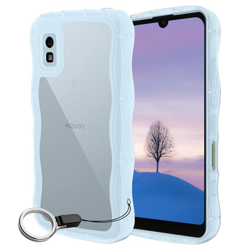 AQUOS wish4 ケース クリア ウェーブ SH-52E TPU波状のバンパー 透明 スマホケース かわいい うねうね アクオス ウィッシュ3 SH-52E ウェーブ デザイン 可愛い 韓国 女性用 薄型 人気 おしゃれ 耐衝撃