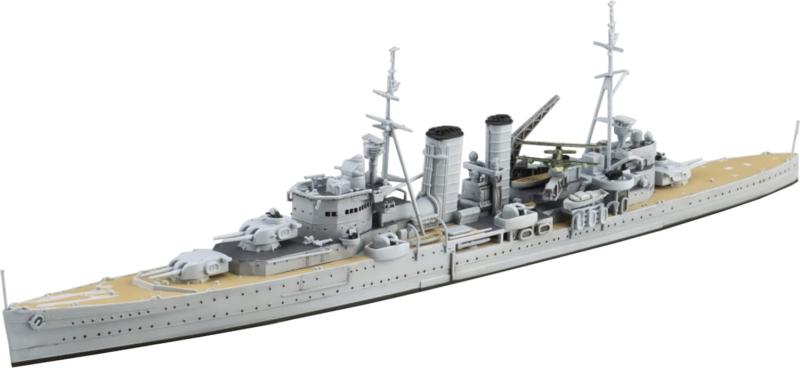 青島文化教材社 1/700 ウォーターラインシリーズ No.807 イギリス 重巡洋艦 エクセター プラモデル (船)組み立て塗装が必要なプラモデル。別途、接着剤や工具、塗料等が必要。1/700スケール未塗装プラスチック組み立てキット要点を抑えたパーツ構成で、シンプルで組み立て易く、かつ的確に再現カラー塗装図が付属