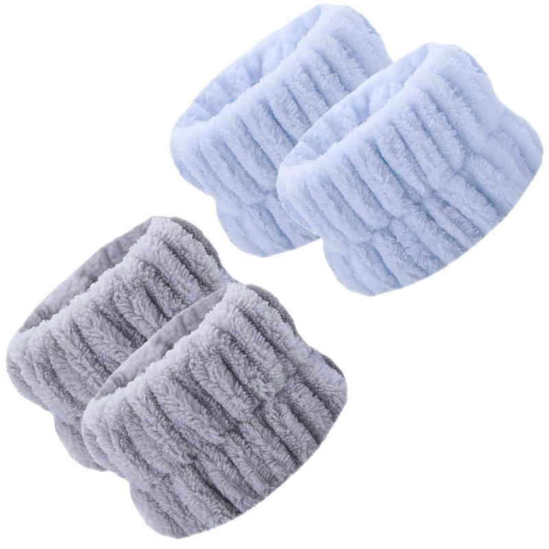 【BRIIKPP】洗顔 リストバンド 吸水 洗顔用リストバンド アームバンド 手首バンド 吸水性 速乾性 柔らかい 伸縮性あり 多機能 男女兼用 袖濡れ防止 2個装【材質が快適で、技術が優れている】上質なフランネル生地を採用し、柔らかく肌に...