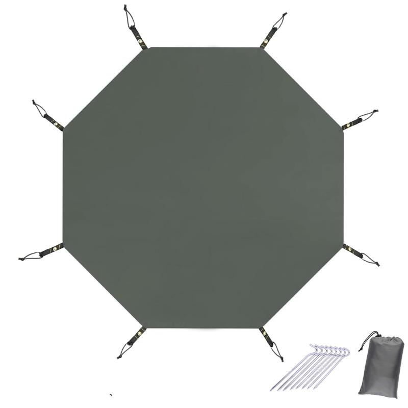 Other - Farfly テントシート グランドシート 八角 防水 アウトドア キャンプ 軽量 厚手 ワンポールテント用 コンパクト 持ち運び便利 収納袋つき ペグ付き 385x385cm