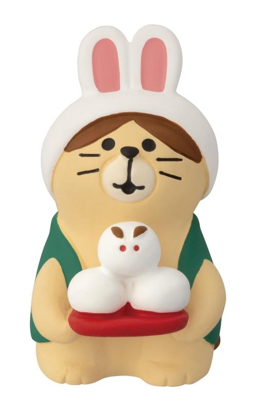 デコレコーポレーション concombre うさぎなりきり猫 お月見 サイズ：約W2.6 D3 H4.5 ZTM-47083M