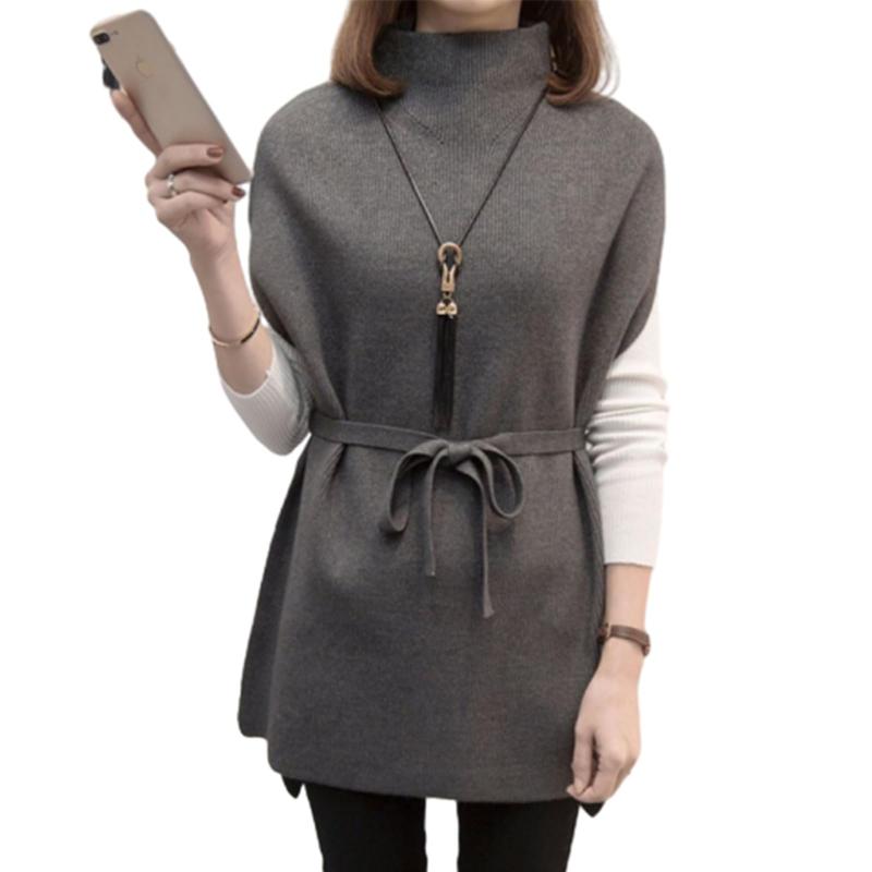 [CCGGOWMM] ニット ベスト レディース セーター ニット トップス リブ ハイネック 袖なし プルオーバー カットソー サイドスリット ニットチョッキ 大人 大きいサイズ 体型カバー 着痩せ シン