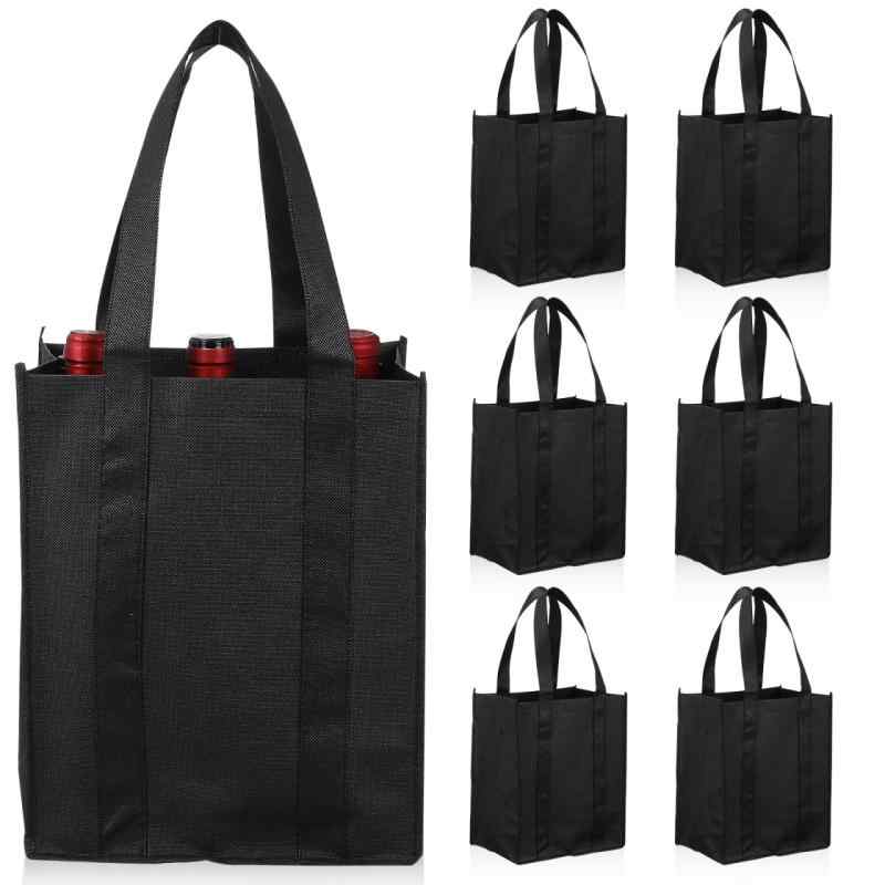 Rakuten - NUOLUX 12 個 6 ボトル ワイン ボトル ハンド 食料品 トート バッグ 財布 トート ショッピング トート バッグ ワイン ボトル チラー ビール 缶 キャリア ワイン ギフト ポー