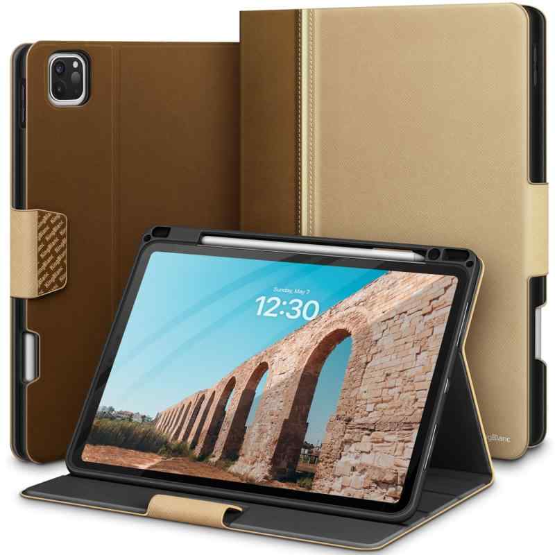 樂天商城 - KingBlanc iPad Pro 13インチ ケース（M5/M4、2025/2024）専用 手帳型 ペン収納 Apple Pencil Pro/USB-C対応 汚れにくい 高級PUレザー製 オートスリープ ペンシルホルダー付き 絵描き角度 全面保護