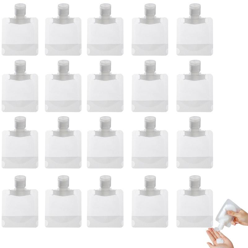 Phyxiul トラベルボトル 小分けボトル 20個セット詰め替え容器 ミニ パウチ 旅行用 小分け 漏れない 化粧水 乳液 シャンプー クリーム 詰め替え袋 旅行 出張 携帯便利 使い捨て＆再利用対応