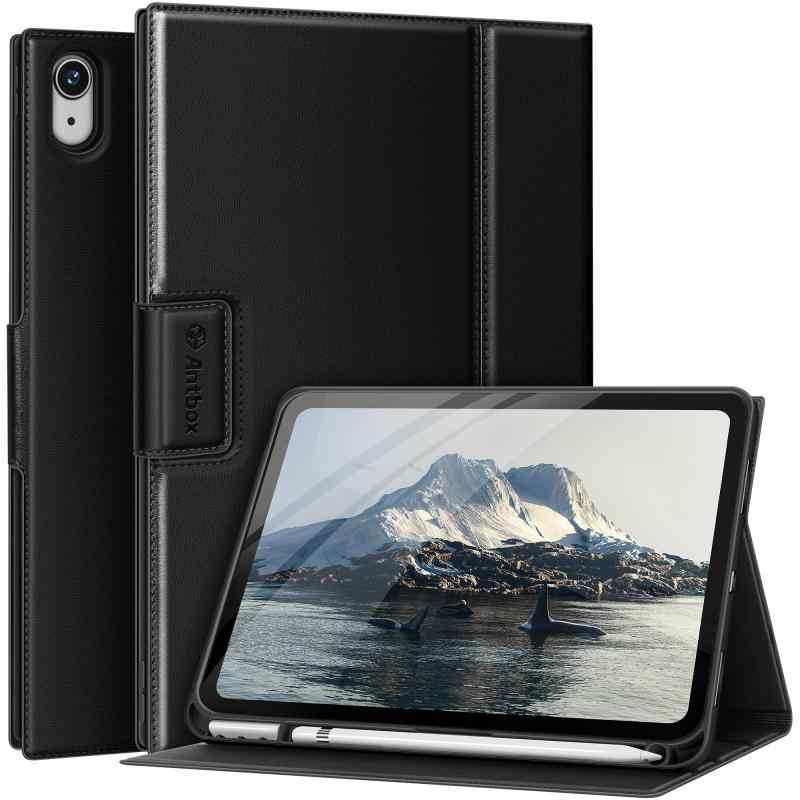 Antbox for iPad 第11世代 ケース(A16) 第10世代 ケース 10.9インチ 高級ソフトPUレザー製 ひび割れ防止 耐衝撃 Pencil収納可 オートスリープ＆スタンド機能付き 全面保護