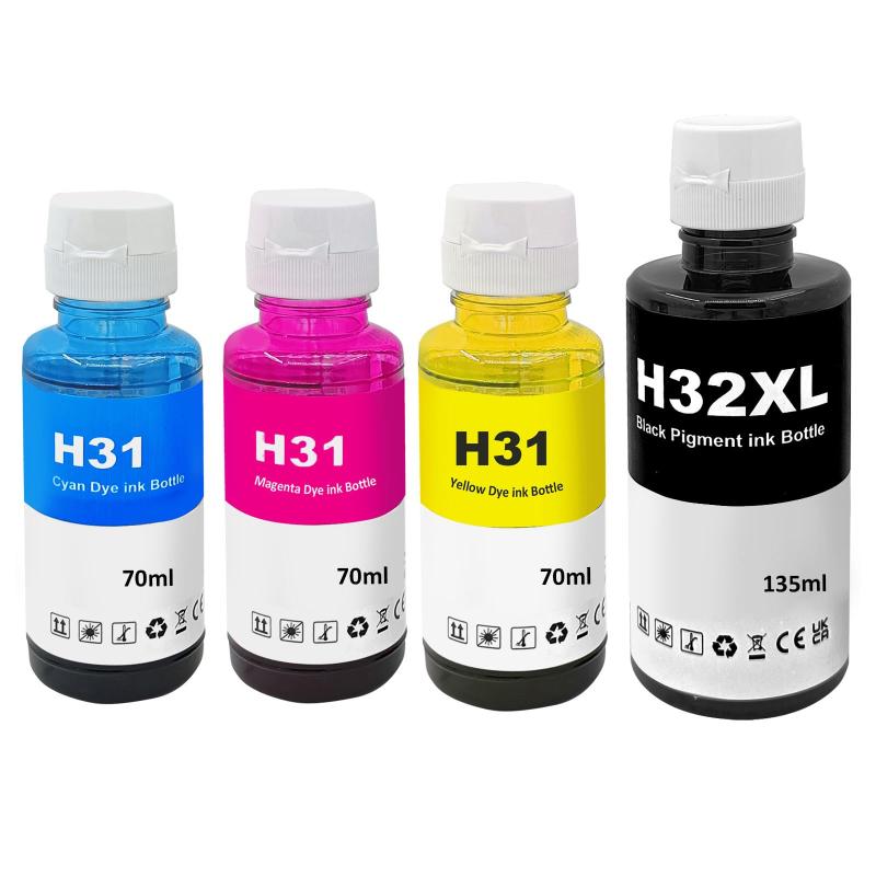 Rakuten - 【LAIPENG】31 32XLインクボトル 互換 HP 31 32 XL インク対応機種HP Smart Tank 5105 5106 6005 6006 7005 7006 7305 7306 (ブラック顔料/シアン/マゼンタ/イエロー4本セット)