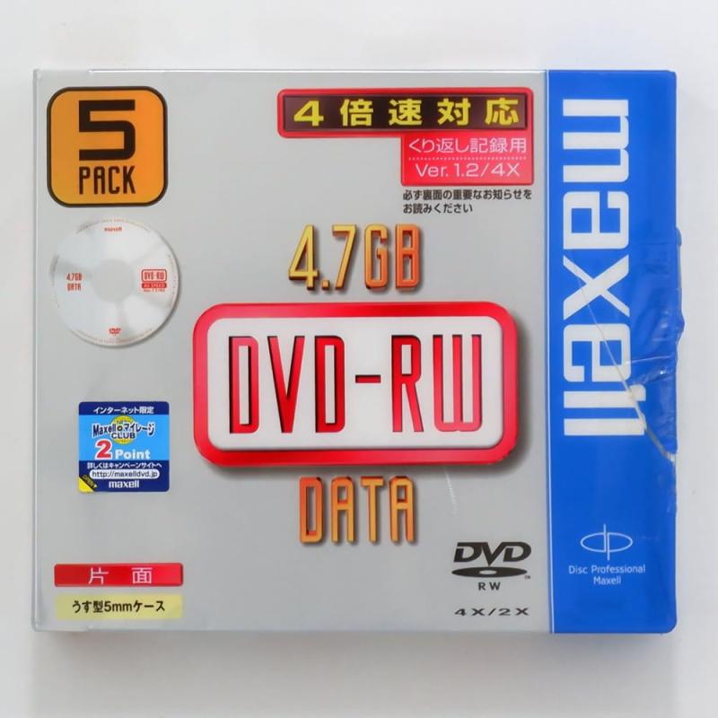 maxell データ用DVD-RW.4倍速.記憶容量4.