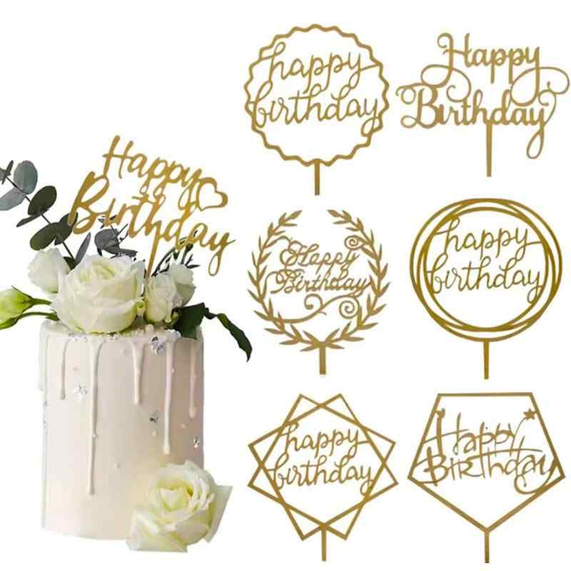 ケーキトッパー 7種類 ケーキ挿入カード ケーキ飾り ケーキ装飾用品 ッパー アクリル製「Happy Birthday」誕生日パーティー 記念写真 写真撮影 バースデー