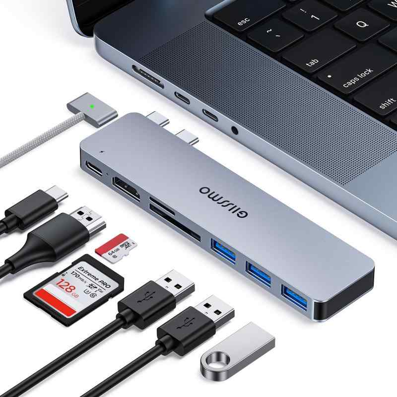 7ポートUSB C USB 変換アダプタ PD充電 thunderbolt 3 ハブドッキングステーション SD/TFカード USB3.0ポート*3 超軽量 コンパクト
