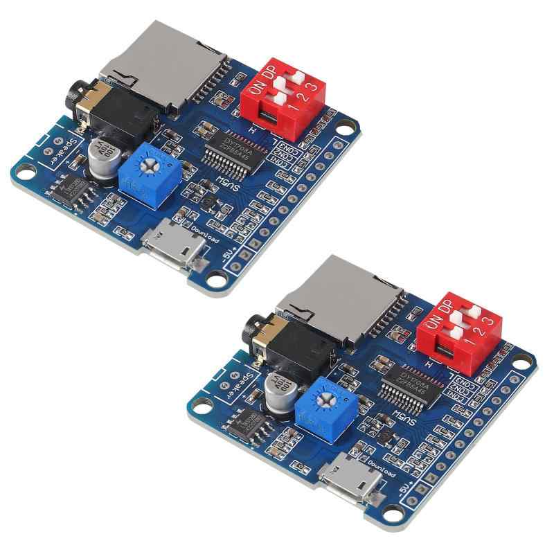 DIANN 2pcs MP3 Voice Playback Module DY-SV5W Player Music Voice Board IO Trigger UART Serial Adapter Control Playback Module So