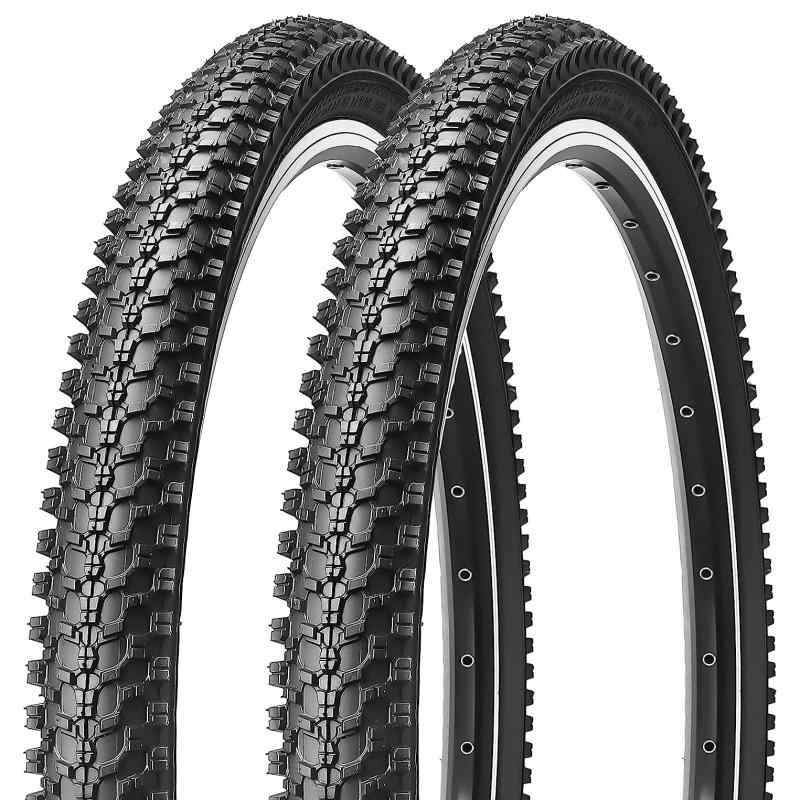 MOHEGIA 2本セット マウンテンバイク タイヤ 24インチ: 26×1.95 54-559 MTB 折り畳み式 交換用 自転車タイヤ - ブラック