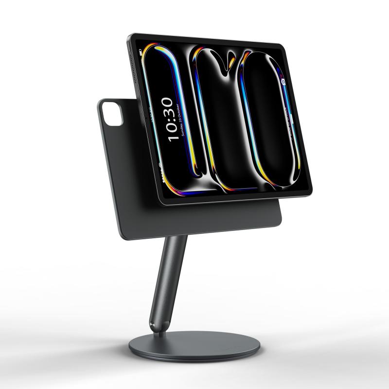 Rakuten - LULULOOK iPad マグネットスタンド（アップグレードモデル）——360° 回転ベース、折りたたみ調整可能なアルミニウム製 iPad ホルダー、Pro 11 インチ M4 デスクスタンド用、Pro 11 インチ M4（2024