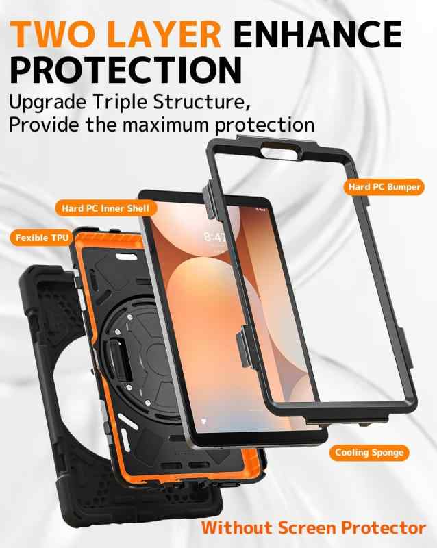 NINKI Galaxy Tab A11 ケース リストバンド キックスタンド ストラップ付き TPU PU シリコン タブレッ whitehalca-10233556 White market サンプル画像2