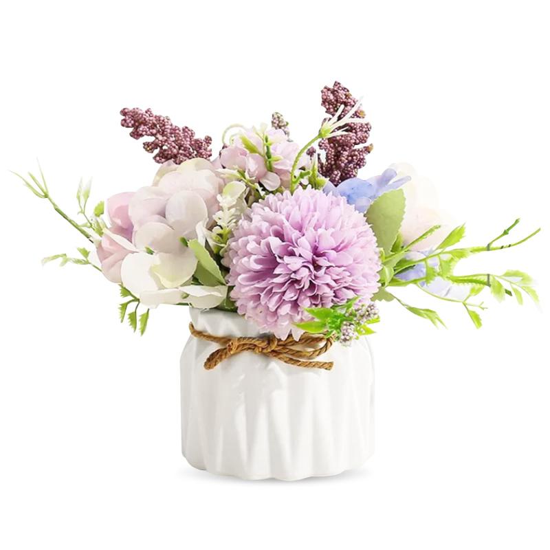 DIFEIUKI 鉢植え 造花 枯れない シルクフラワー フェイク ブーケ 造花 ポット 人工 アジサイ盆栽 家庭用 農家 オフィス 窓辺 デスクトップ装飾品 インテリア 結婚式 テーブルセンターピース ホ whitehalca-10194369 White market サンプル画像2